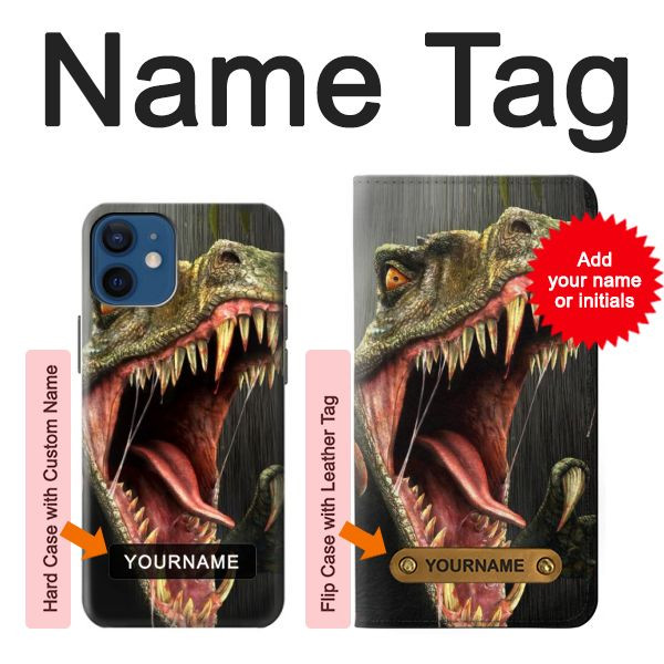 S0923 Dinosaur T-Rex Etui Coque Housse pour iPhone 12 mini